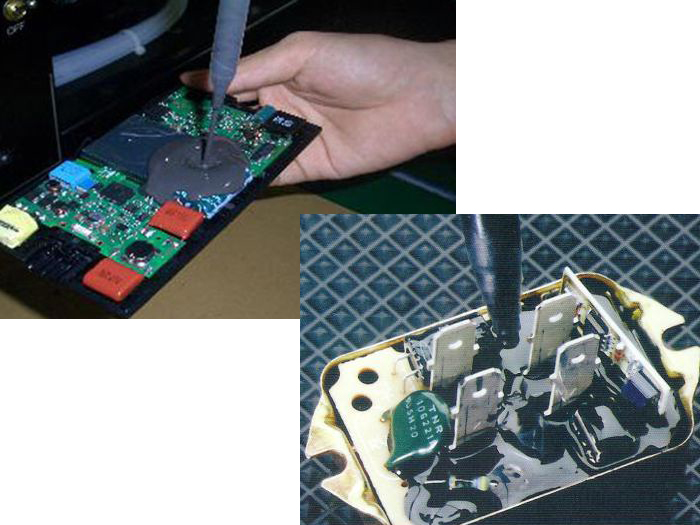 Glue filling of inductance coil